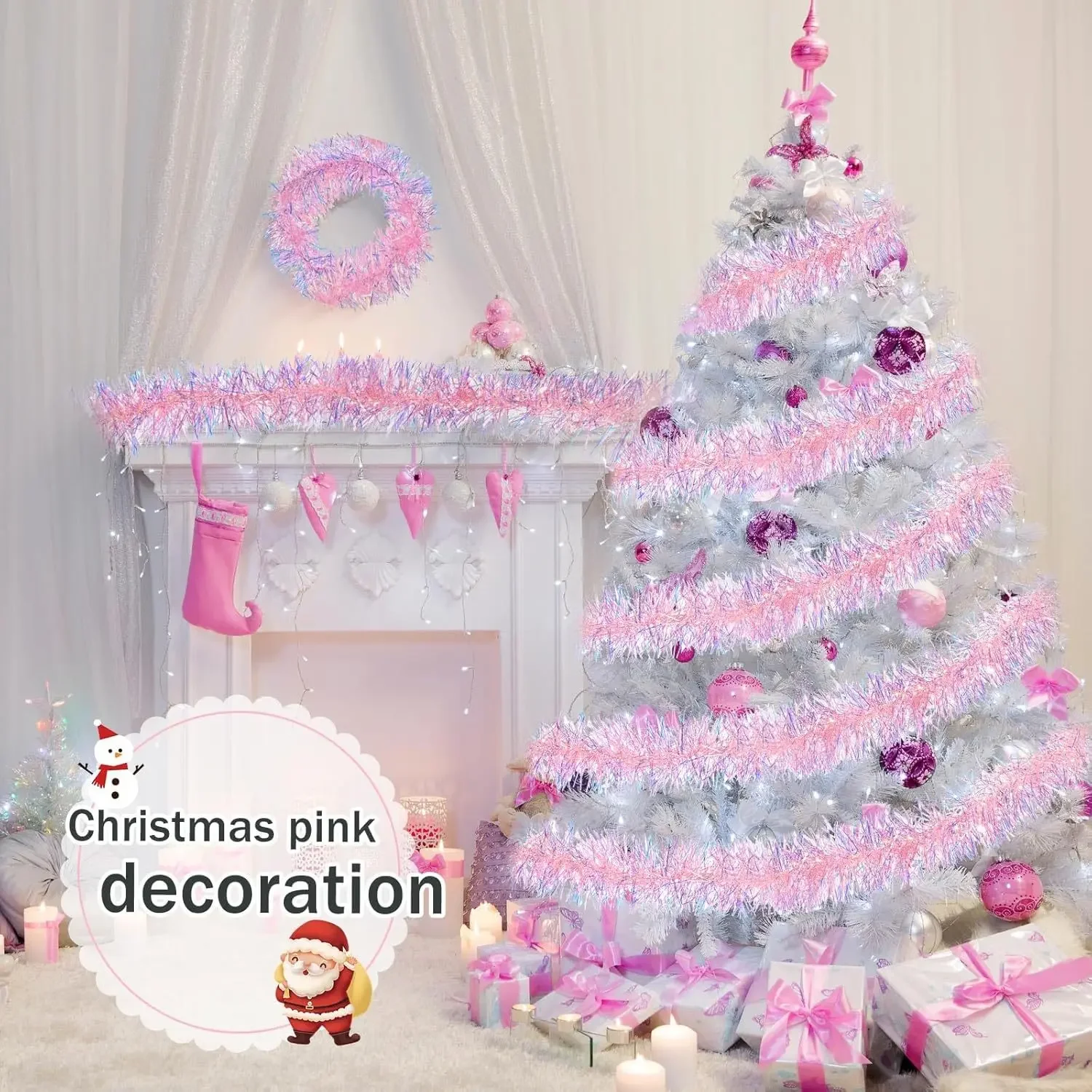 Tinsel Garland Decoration - 2 متر من زينة عيد الميلاد