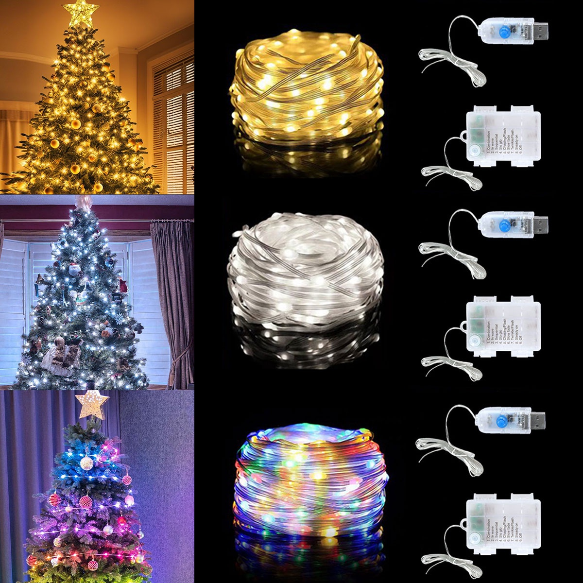 Led Fairy String Lights - أضواء عيد الميلاد بحبل من الجلد