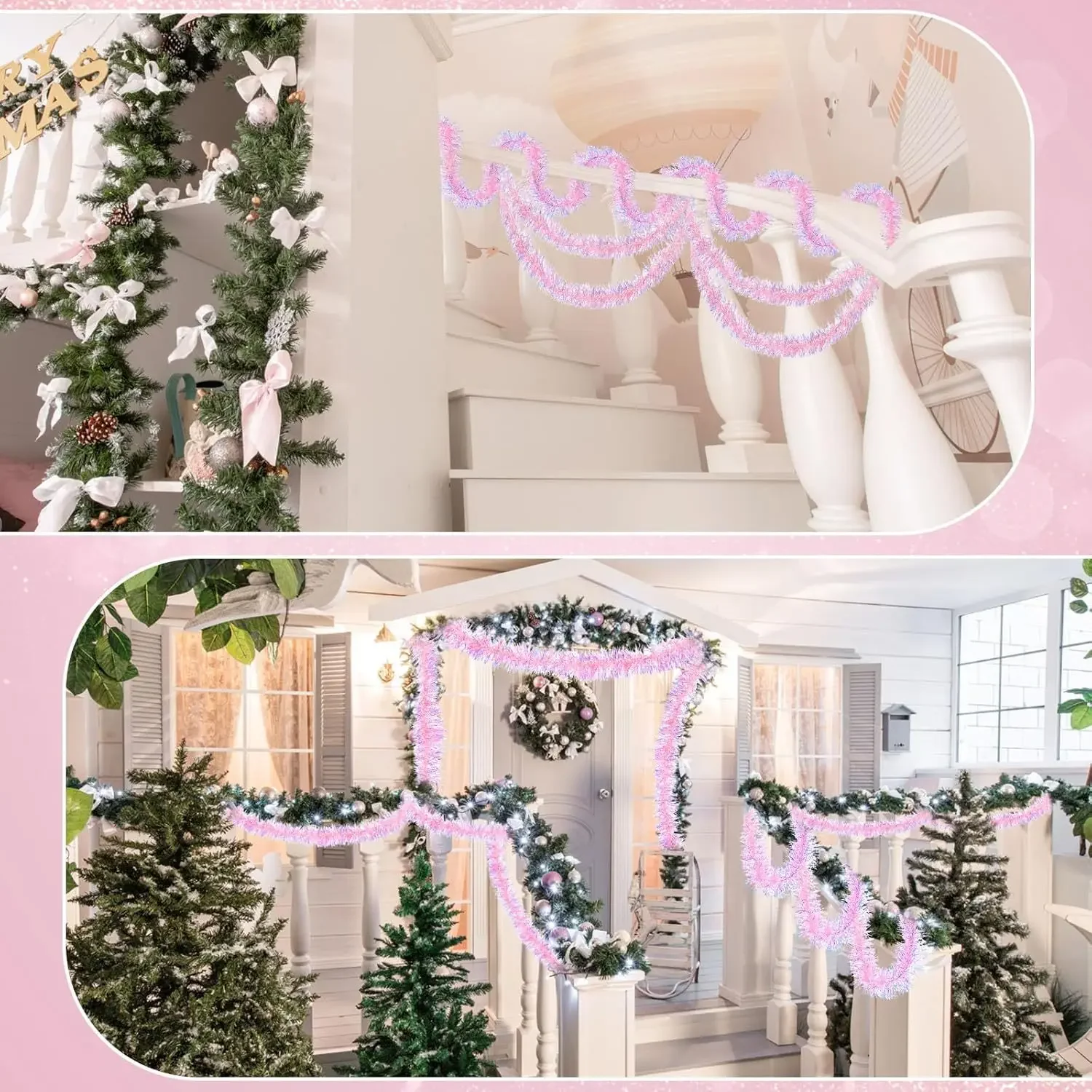 2 متر من زينة عيد الميلاد المع - مراجعة Tinsel Garland Decoration وسعره