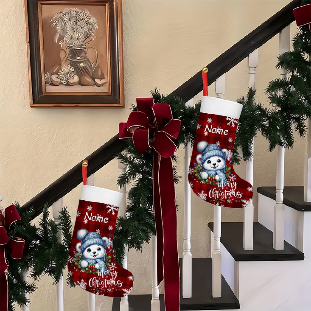 جورب عيد الميلاد الأحمر بنقشة  - مراجعة Christmas Stocking Hanging وسعره