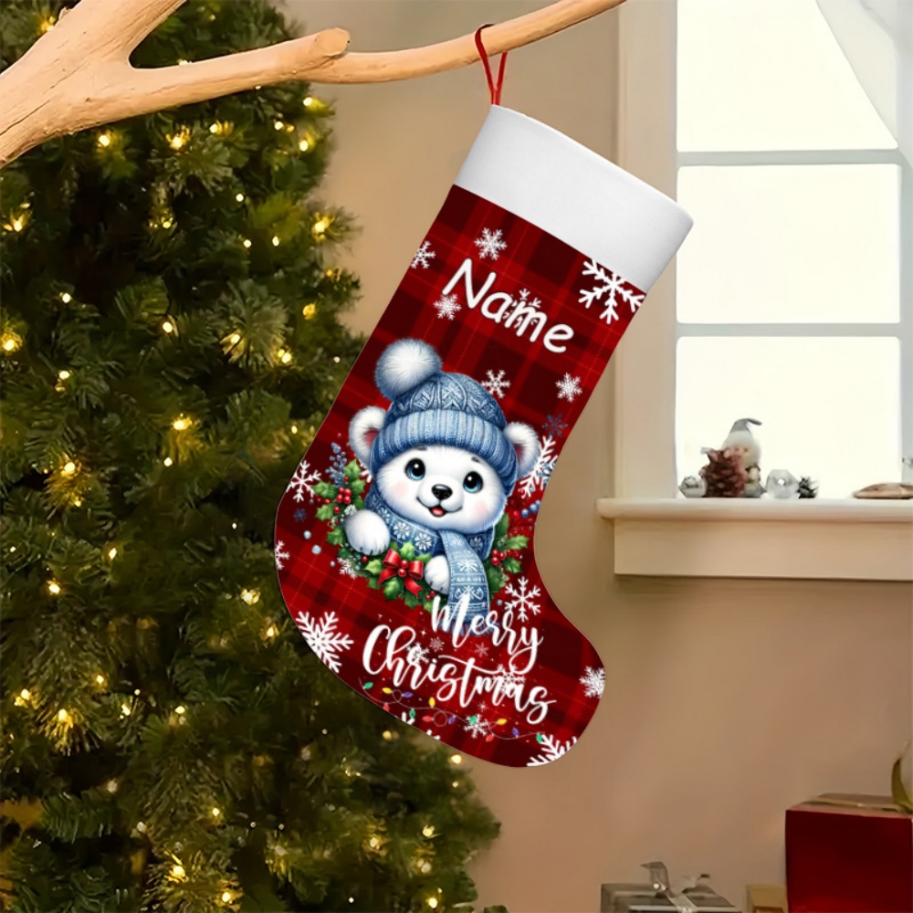 جورب عيد الميلاد الأحمر بنقشة  - مراجعة Christmas Stocking Hanging وسعره