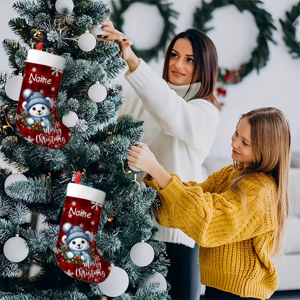 جورب عيد الميلاد الأحمر بنقشة  - مراجعة Christmas Stocking Hanging وسعره