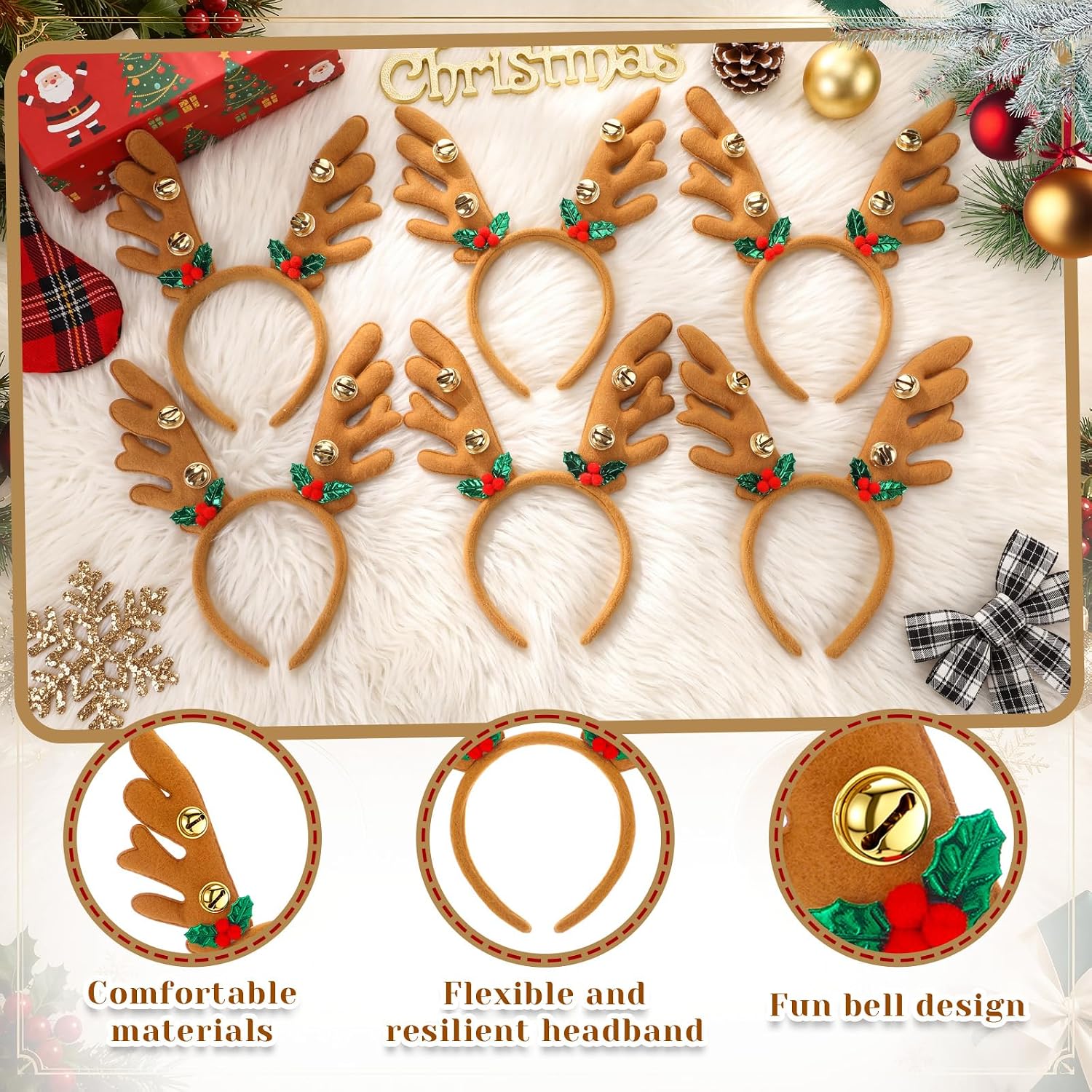 مجموعة عصابات رأس على شكل قرون - مراجعة Reindeer Antlers Headband وسعره