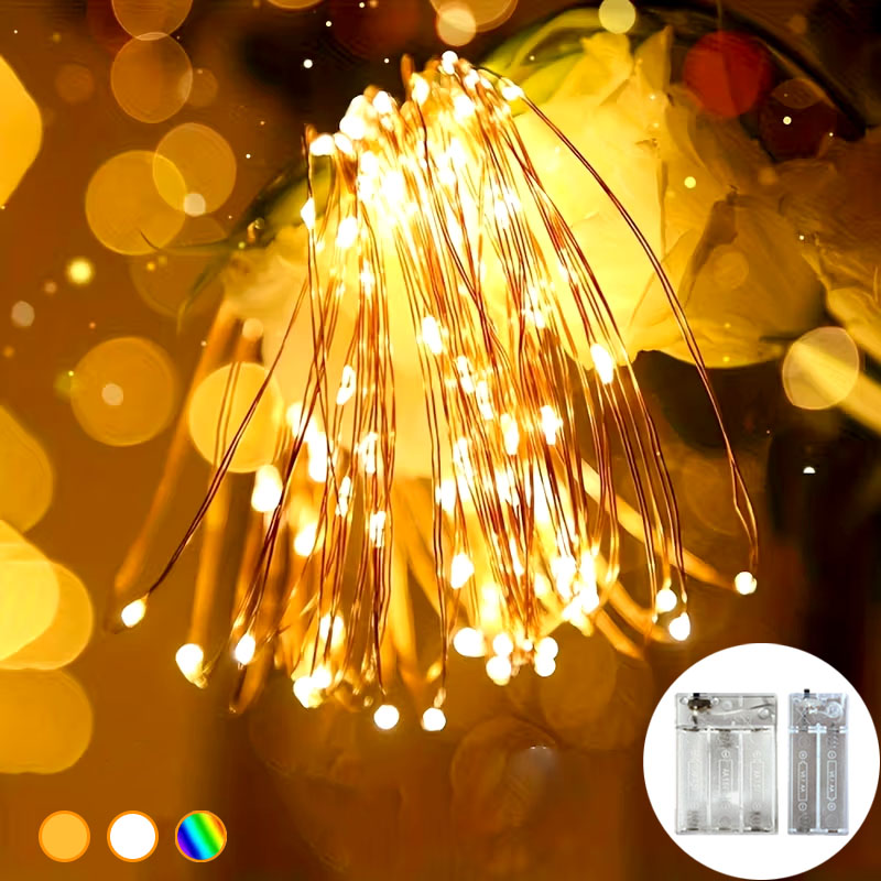 أضواء زينة على شكل خيوط نحاسية - مراجعة Led Fairy String Lights وسعره